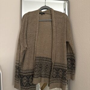 Marshalls Tan and Black Geometric Cardigan
